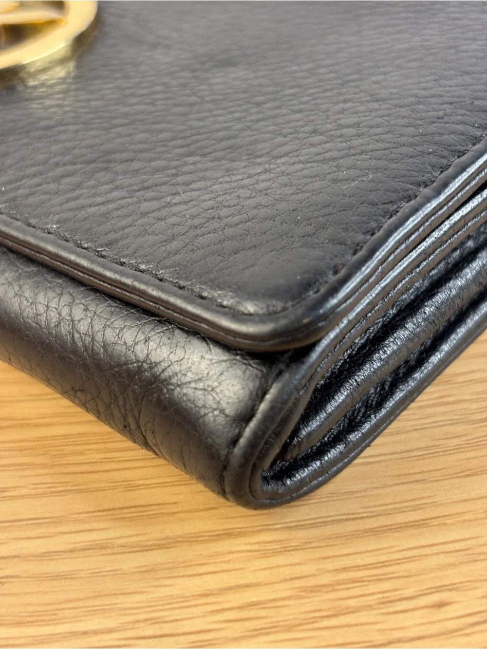 Michael Kors Black Leather MK Logo Continental Wallet